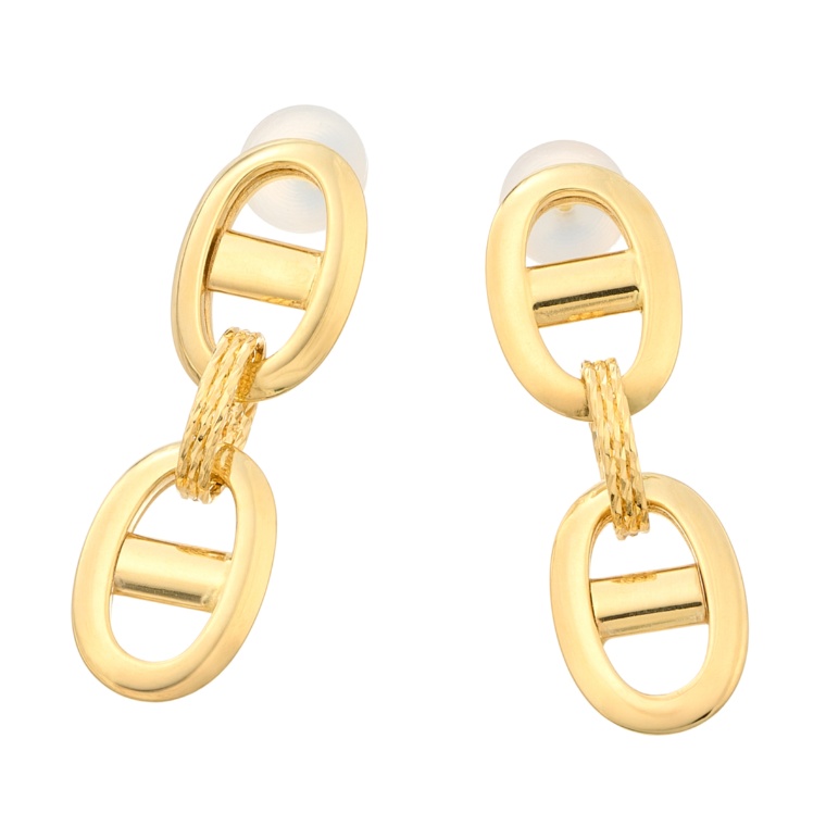UNOAERRE 18K YG マリーナ デザイン ピアス