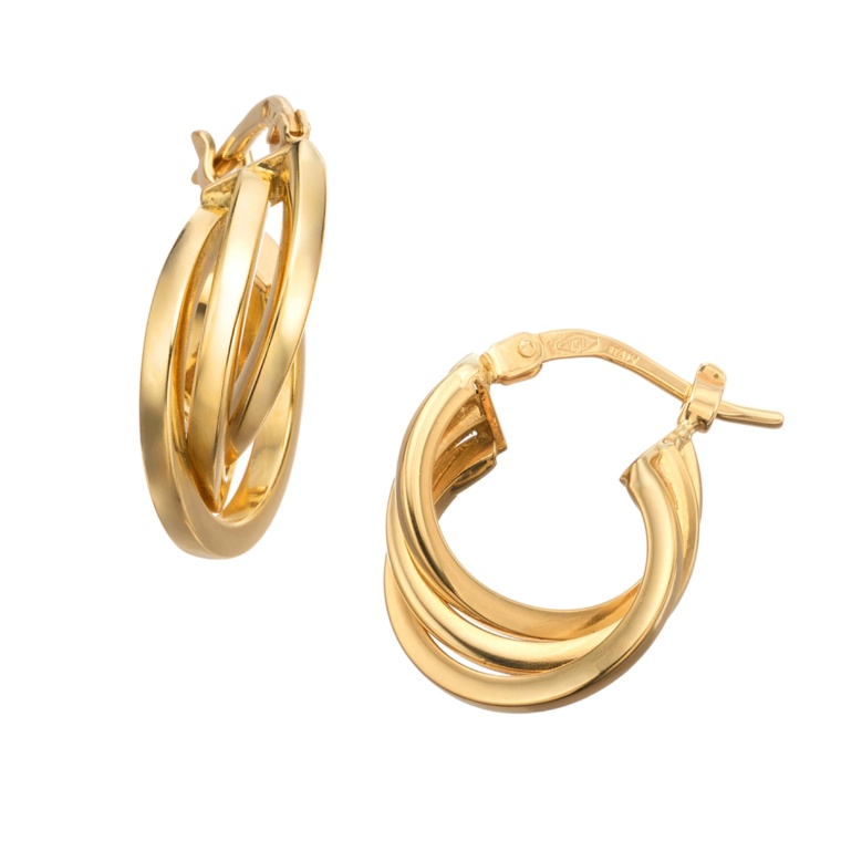 UNOAERRE by 滝野順 18K YG トロワ ライン ピアス