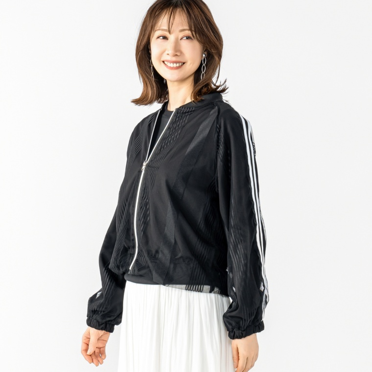 KILA MODA シアーストライプエアリージップアップブルゾン