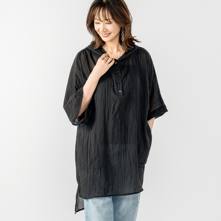 KILA MODA コクーンシルエットフーディチュニックプルオーバー