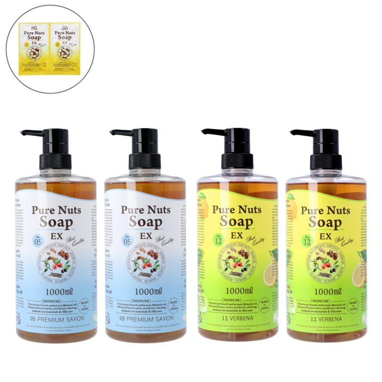 ナチュラセラピュアナッツソープEX1000mL4本P付き特別セット