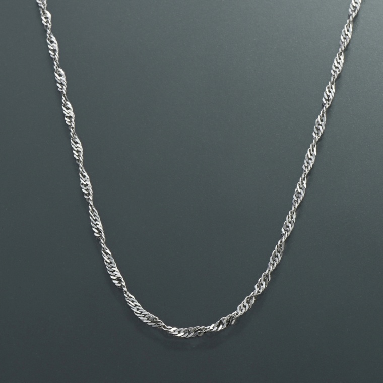 純プラチナ スクリューチェーンネックレス スライド式アジャスタ-付