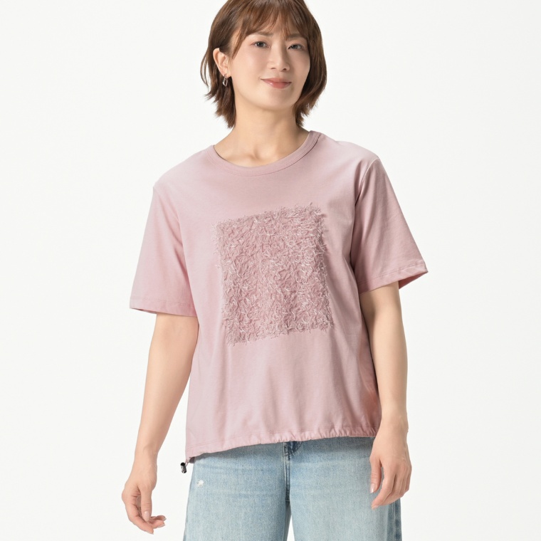 エニワイズ カットジャガードのポイントTシャツ