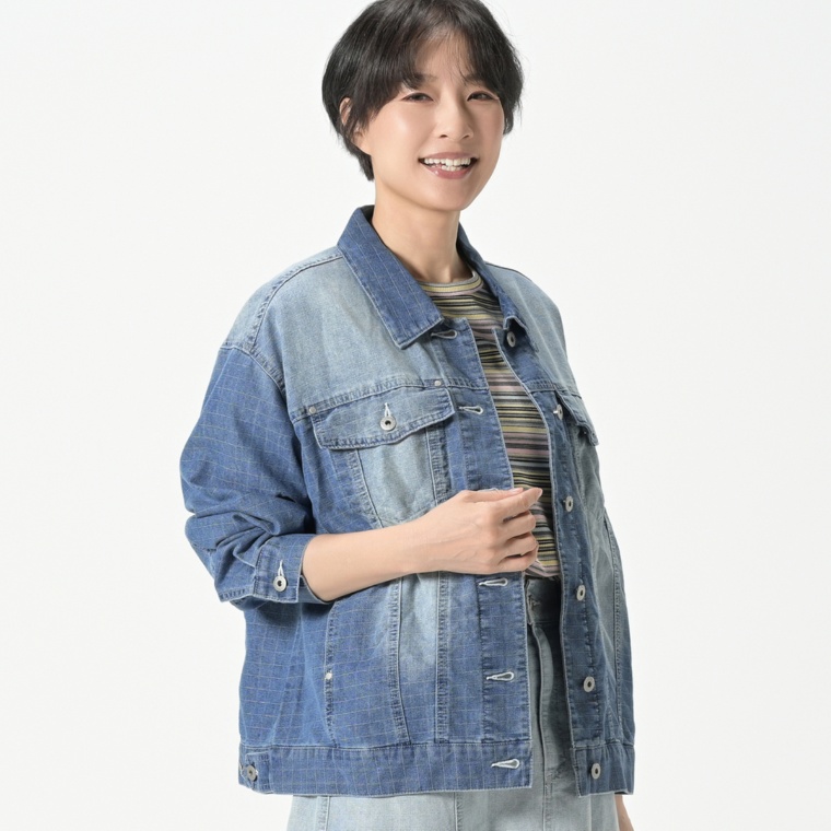 PERSONS 格子柄グラデーションデニムGジャン