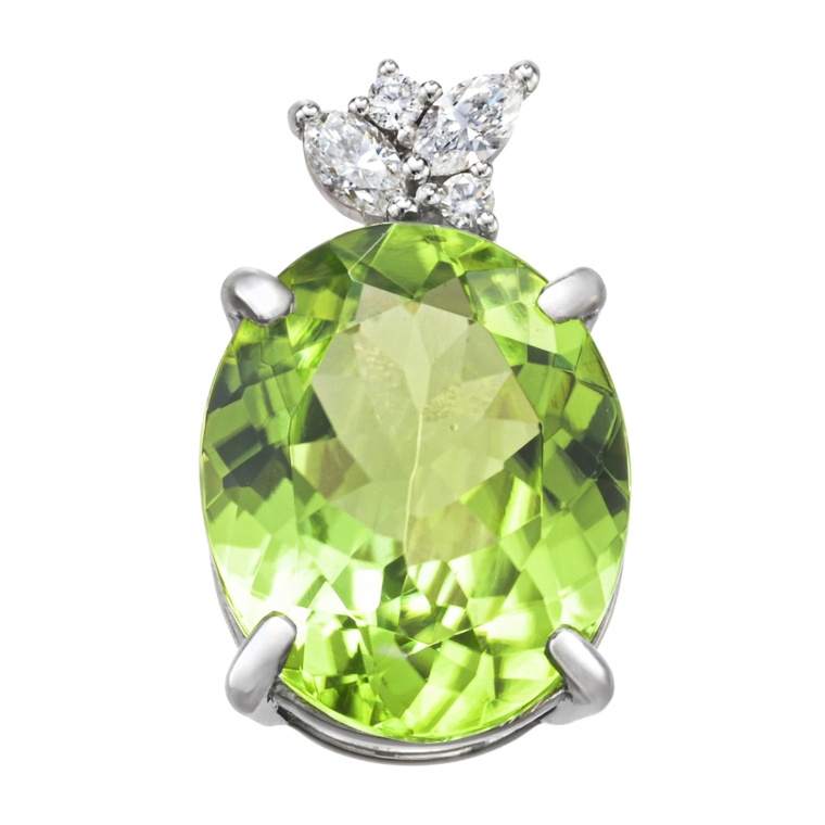スパット鉱山産ペリドット PT ペンダントヘッド3.0ctUP