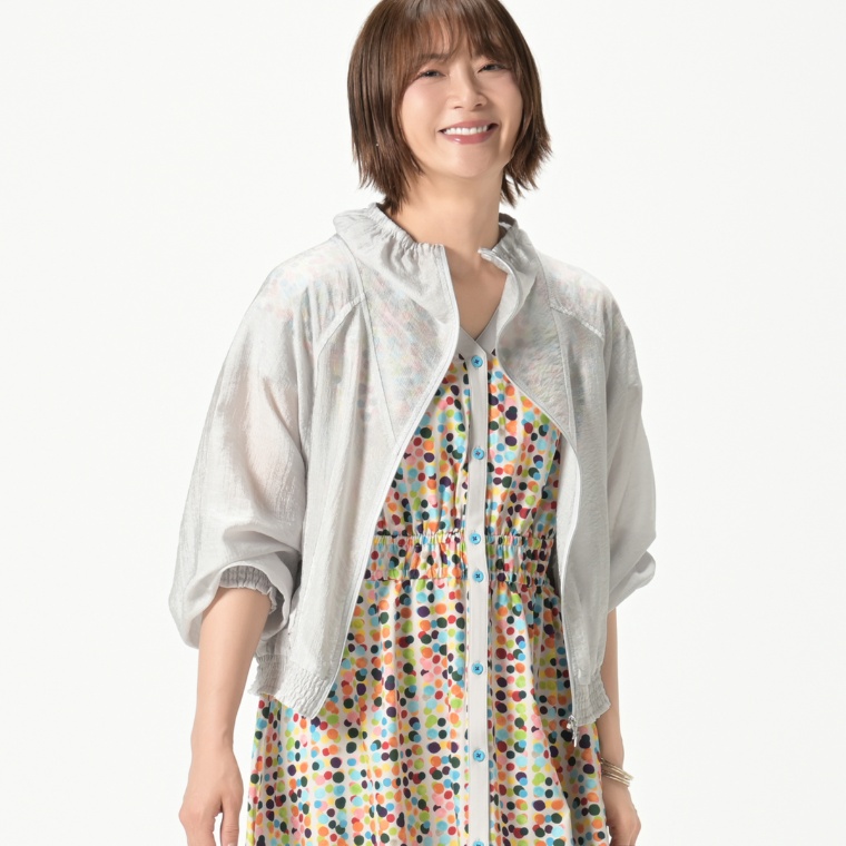 SUPERLADY 服から元気!タックギャザーシアーブルゾン