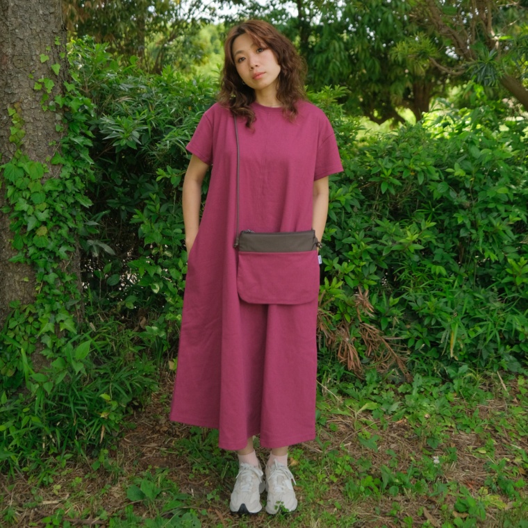 Carney タフコットン ポシェット付きテントラインワンピース