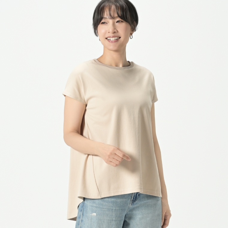 Pomelo 綿混シルケット加工プルオーバー