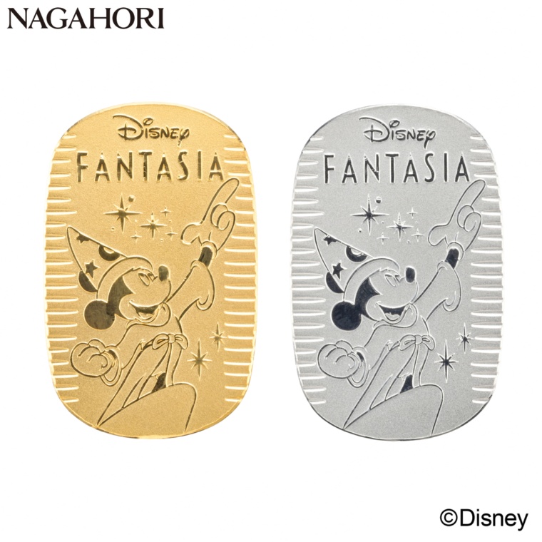 ディズニー「ファンタジア」ミッキー/純金 純プラチナ小判セット