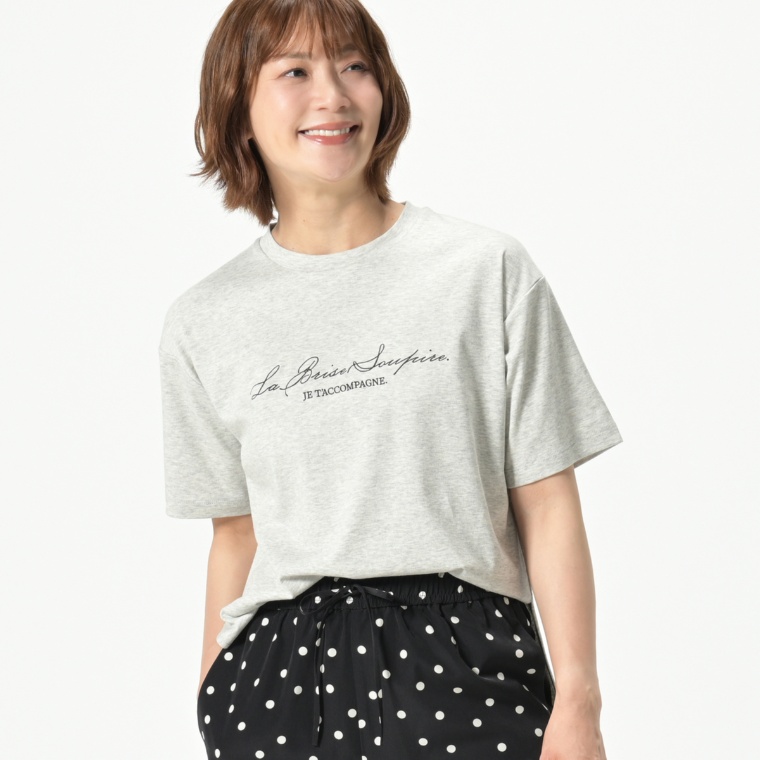 UNFILO BEAUTY FORM-T cotton ロゴハーフスリーブT