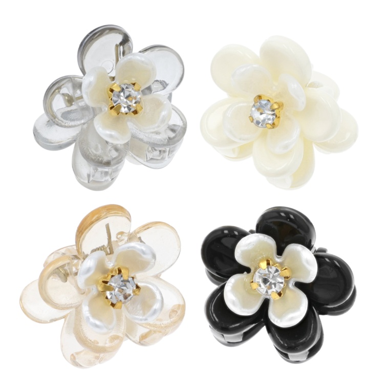 FRANCE LUXE フラワー ミニクリップ4個セット