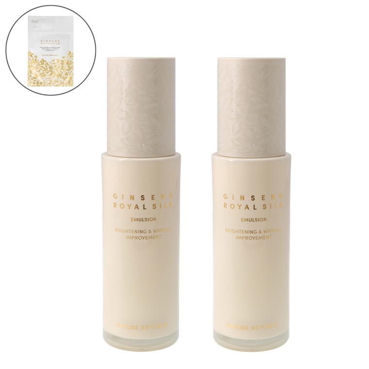 ネイチャーリパブリック GSロイヤルシルク乳液120mL×2本+P
