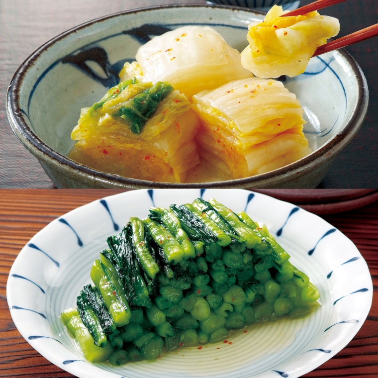 長野大鹿村で漬けた白菜漬・野沢菜漬 800ｇ