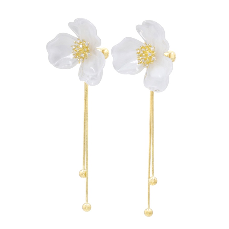JinkaNezu CZ シルキーフラワー イヤリング/ピアス
