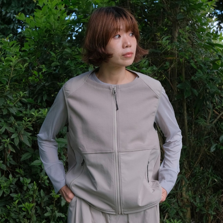 Carney 異素材コンビ コクーンシルエットベスト
