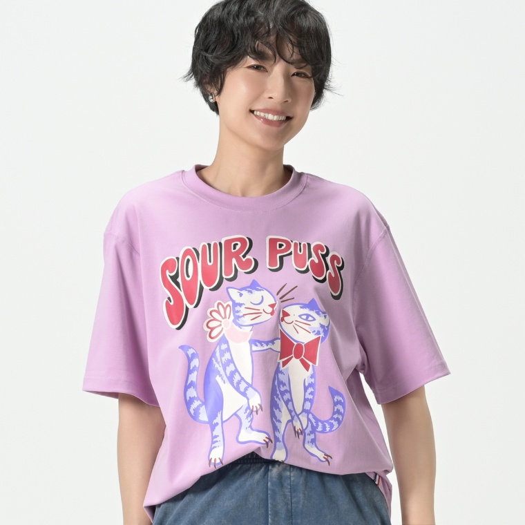 PERSONS ヴィンテージタッチキャットTシャツ