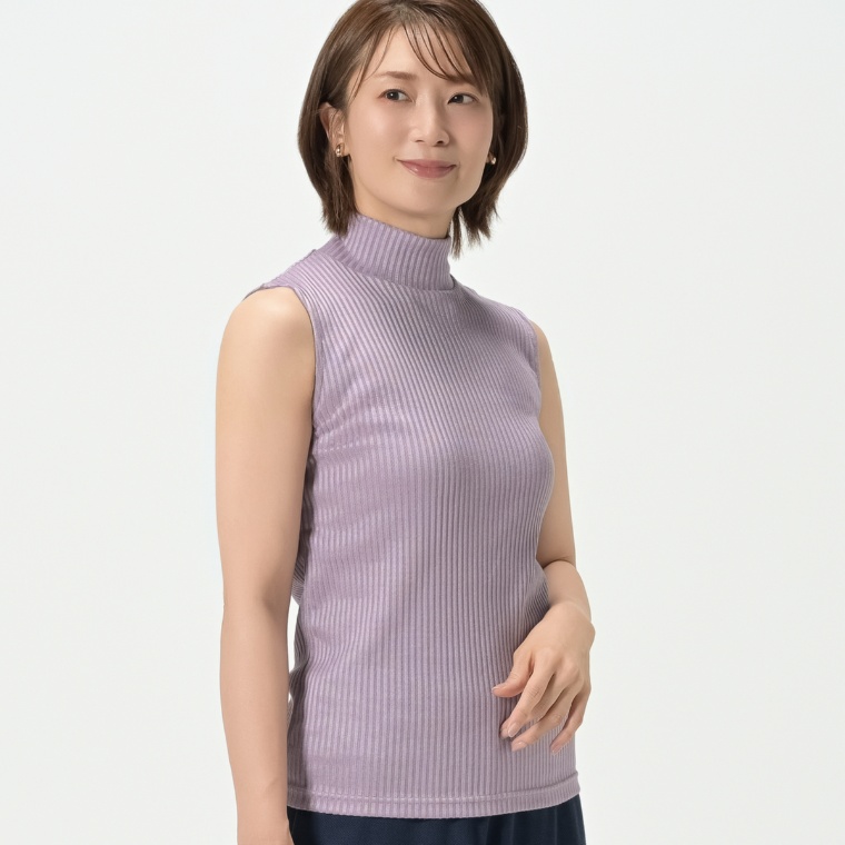 Ciel Lavie 綿混ノースリーブハイネックプルオーバー