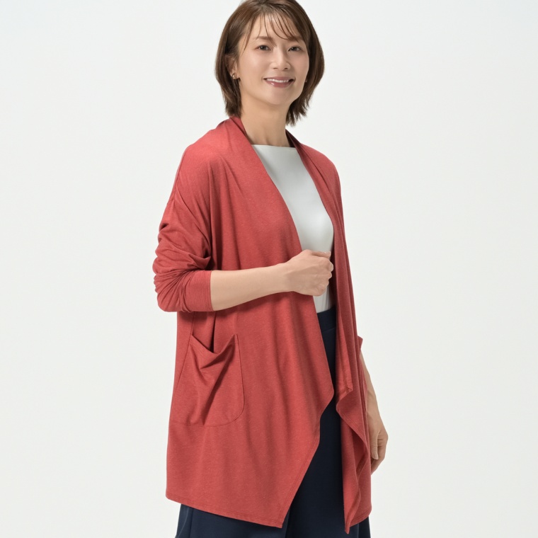 Ciel Lavie UVカットポケット付ドレープカーディガン