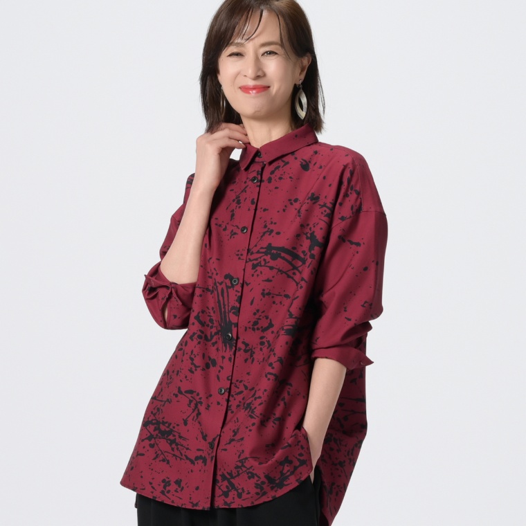 BOUTIQUE JUNKO スプラッシュプリントシャツチュニック