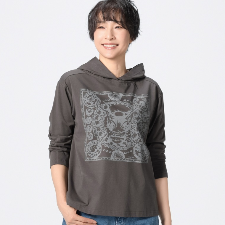 わちふぃーるど ダヤン フーディロングTシャツ
