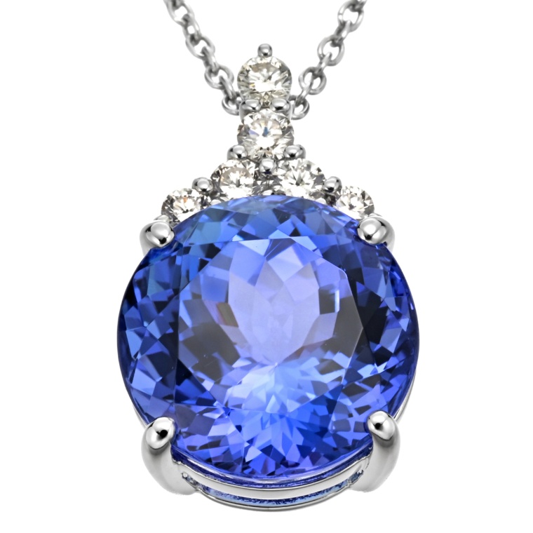 タンザナイト PT ペンダント 12.88ct [AAAAAカラー]