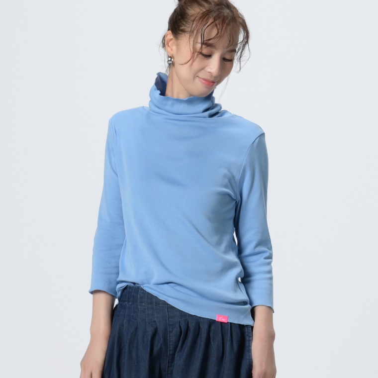 KiKKi 七分袖ベーシックハイネックインナー