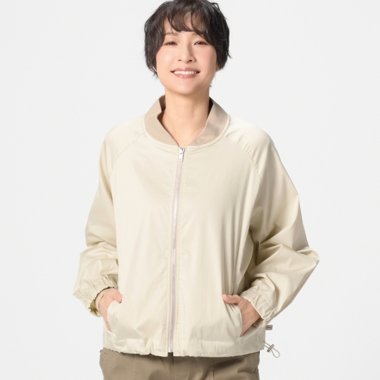 KawaiOkada 綿ナイロン混裾コード調整ブルゾン