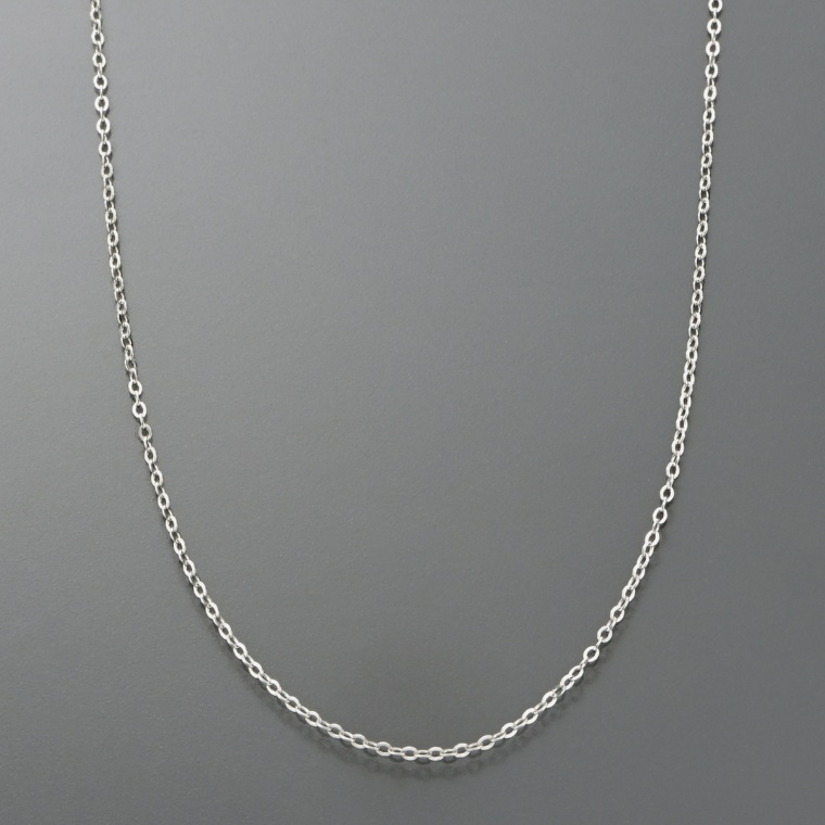 PT950 スルーピン付フラットアズキチェーンネックレス 45cm [L]