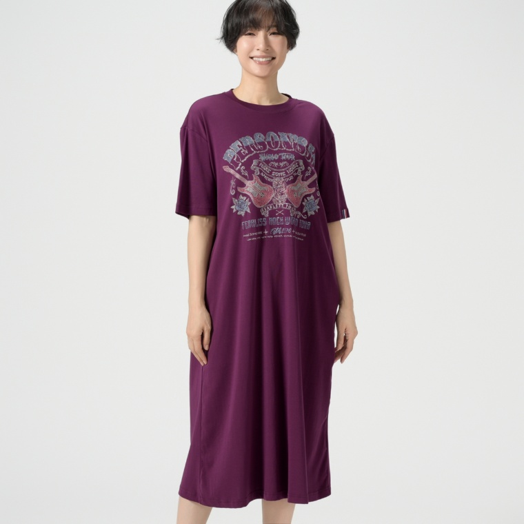 PERSONS カットソーロック刺繍ワンピース