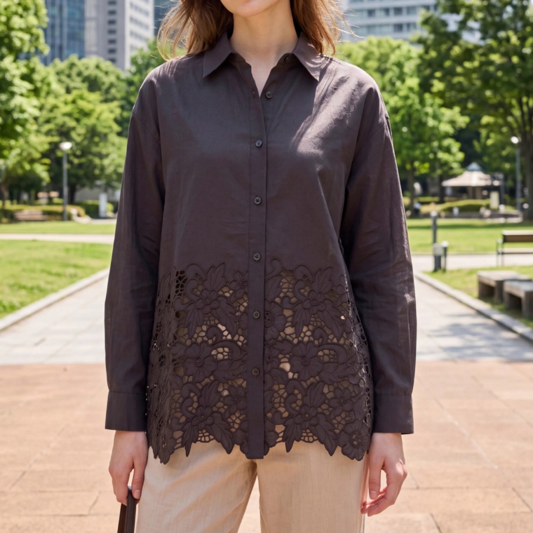 Oh My Tailor モデリスト リュクス刺繍レースシャツチュニック