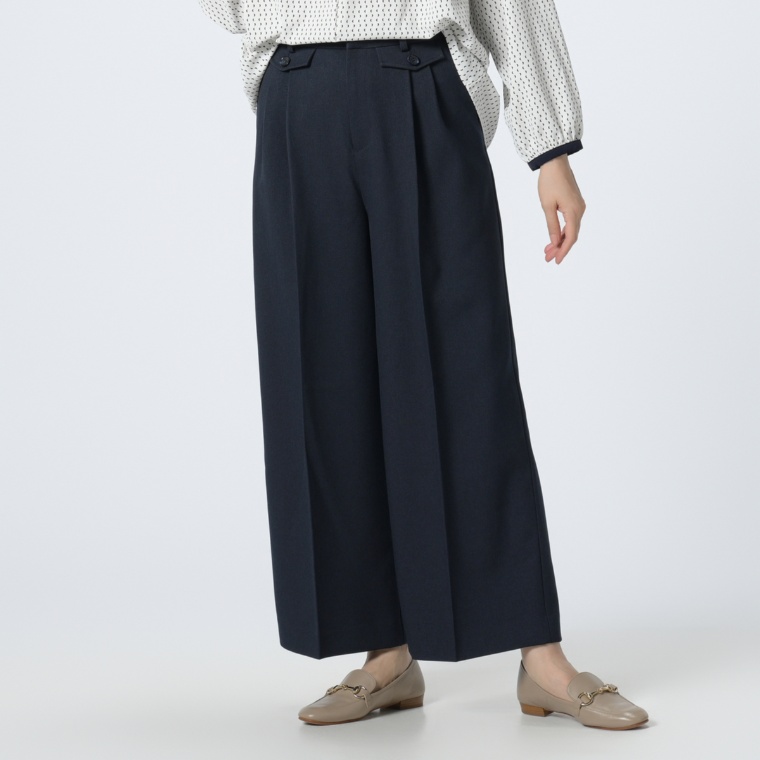 Beauty Fit ウーリッシュストレートワイドパンツ