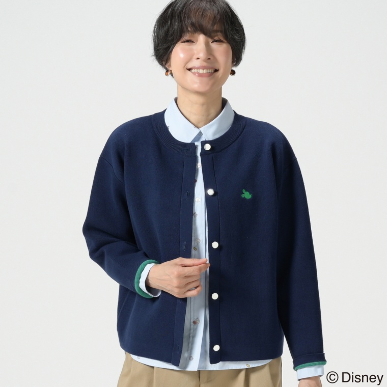 ディズニー【ミッキーマウス】/裏配色ニットジャケット