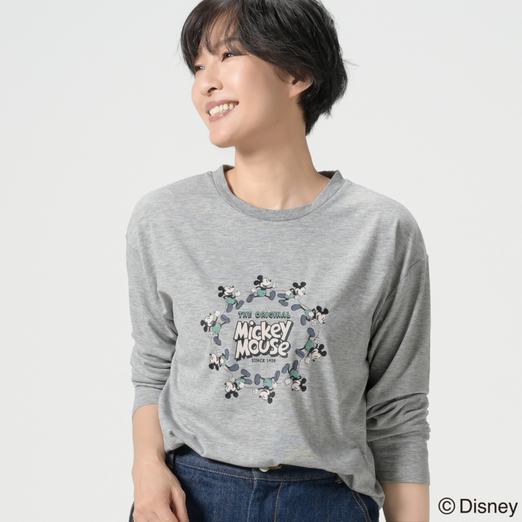 ディズニー【ミッキーマウス】/サークルプリントTシャツ