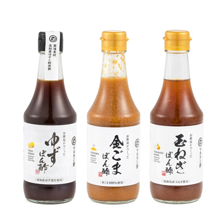 ポン酢3種[ゆず、金ごま、玉ねぎ]  3本セット
