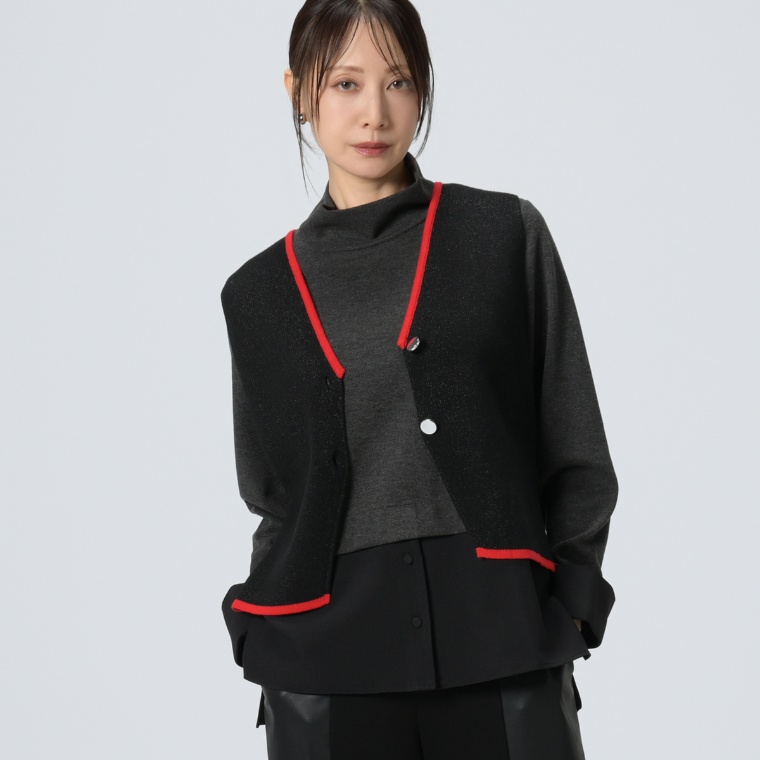 BOUTIQUE JUNKO ラメ入りニットベスト
