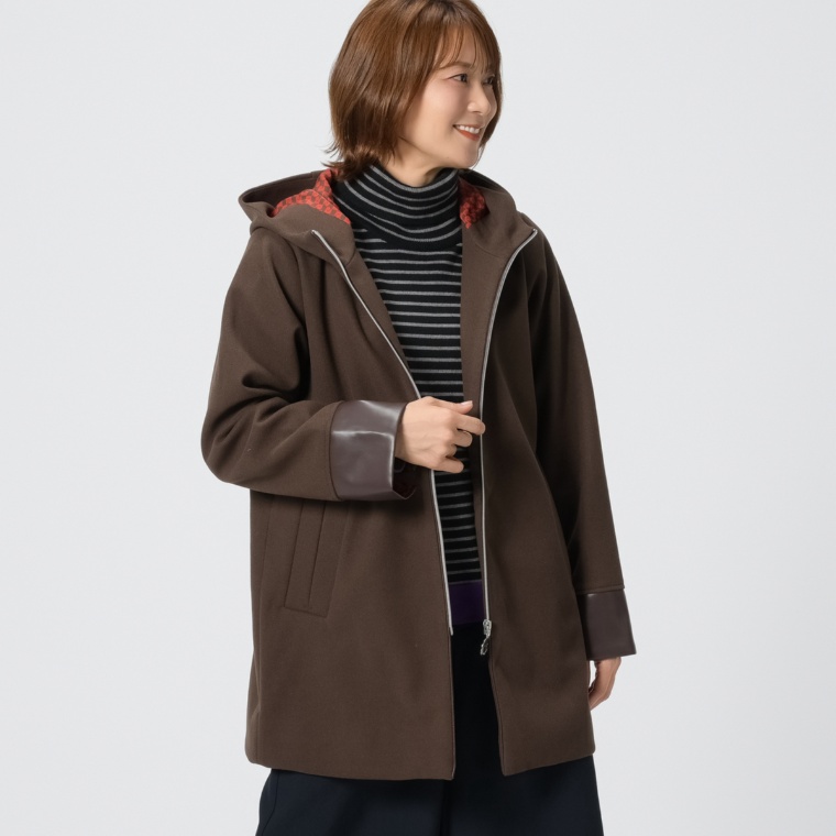 PCDオリジナルロゴライニングジップフードコートNET限定カラー