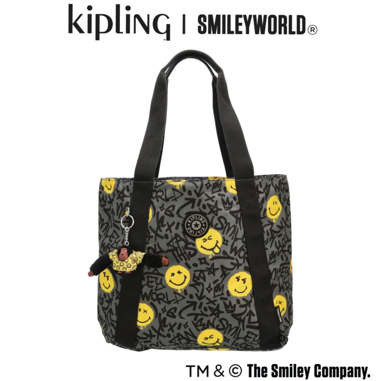 KIPLINGｘSMILEYWORLD ハイラップ トートバッグ