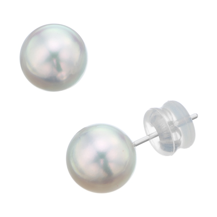 テリ最強 アコヤ真珠ブルーロゼイヤリング/ピアス 8.5mm