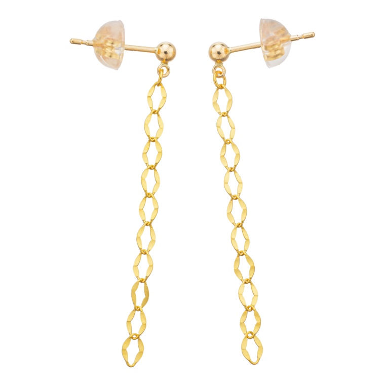 純金/18K リップチェーン イヤリング/ピアス