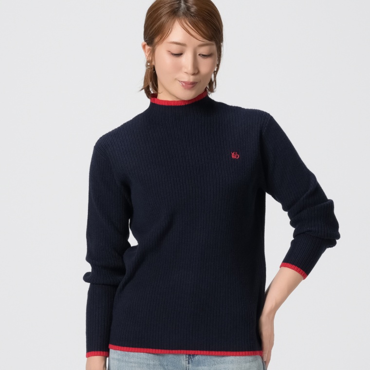 marie claire/bis UV カラーアクセント配色プルオーバー