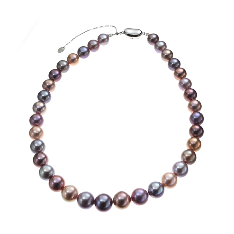 メタリックマルチカラーパール ネックレス 10-13mm