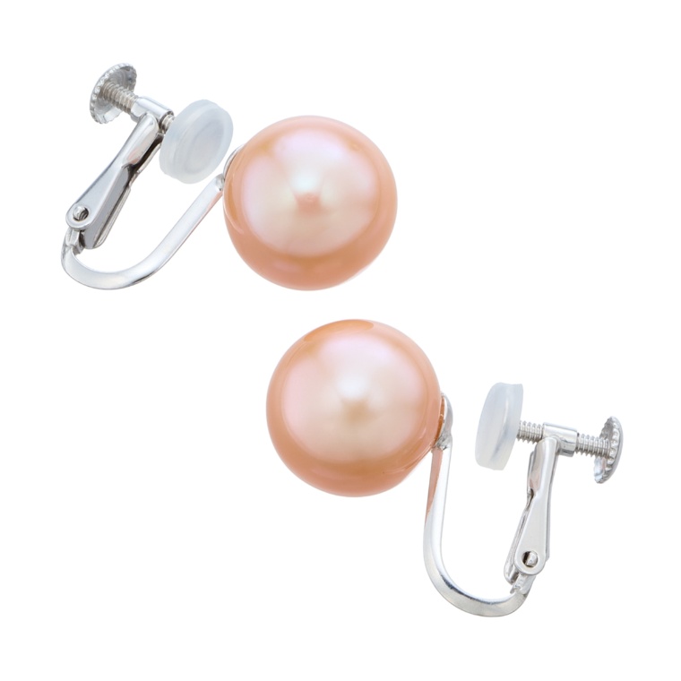アプリコットカラーパール イヤリング/ピアス 10mm