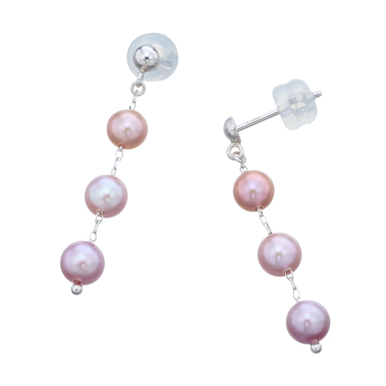 マルチカラーパール スイングイヤリング/ピアス 4mm