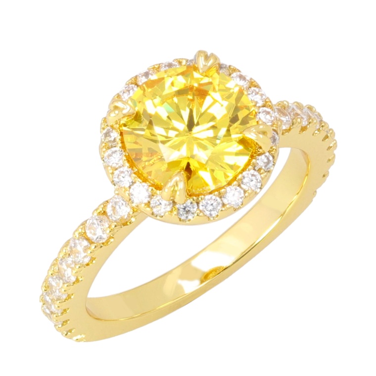 TarTar カナリーイエローカラーCZ リング 約2ct[ノラ]