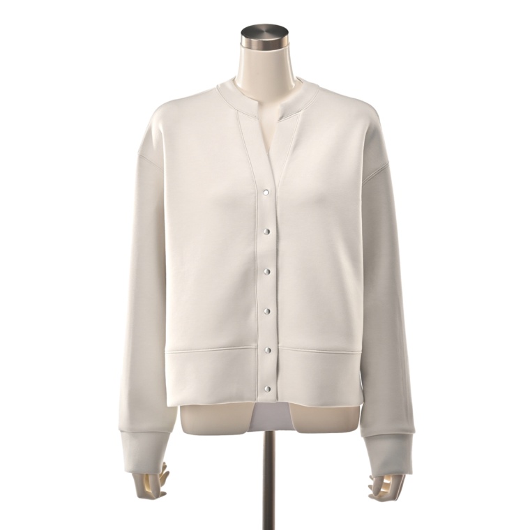 UNFILO BEAUTY FORM JERSEY キーネックカーディガン