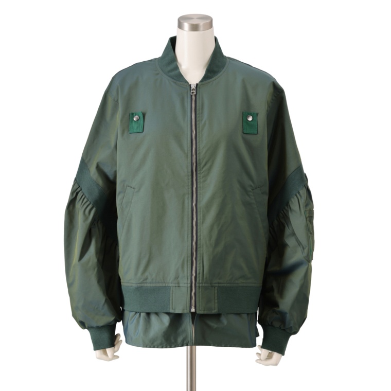 Abanicos シャンブレーツイルタフタ MA-1ジャケット