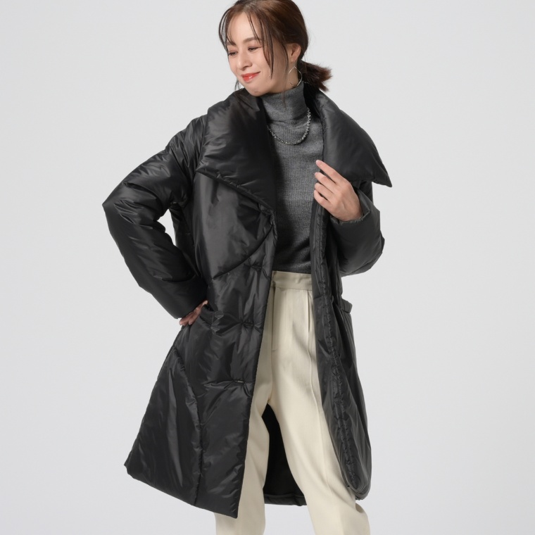BOUTIQUE JUNKO サークルステッチ中綿コート ネット限定丈