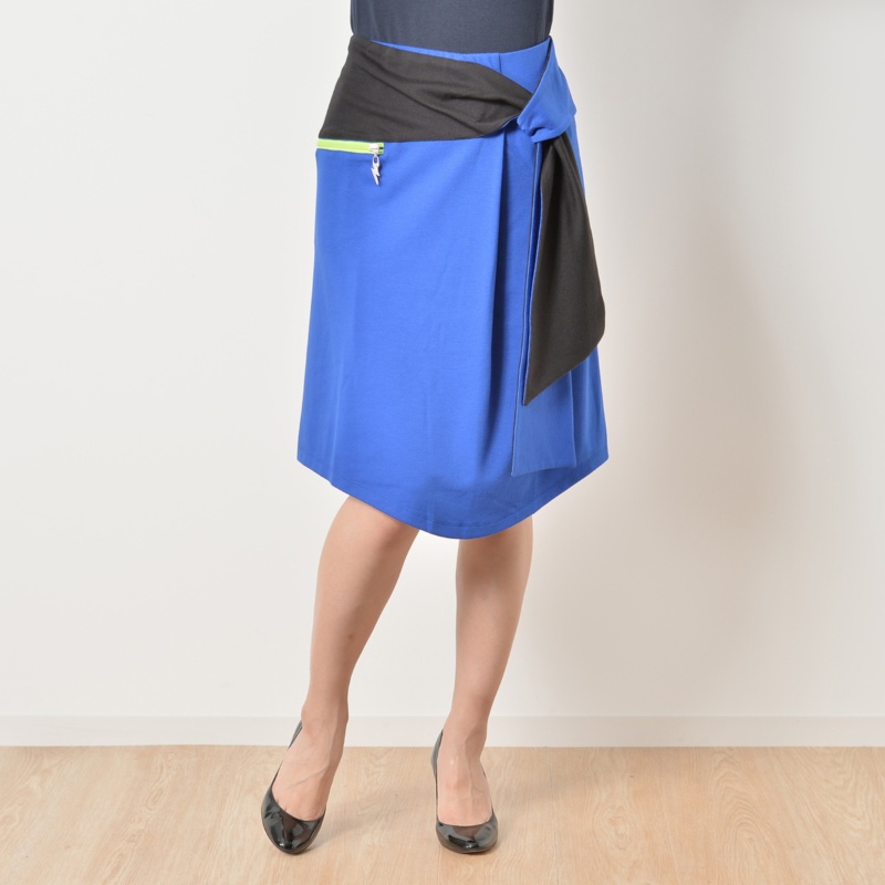 SUPERLADY キモノデザインラップ風ポンチスカート